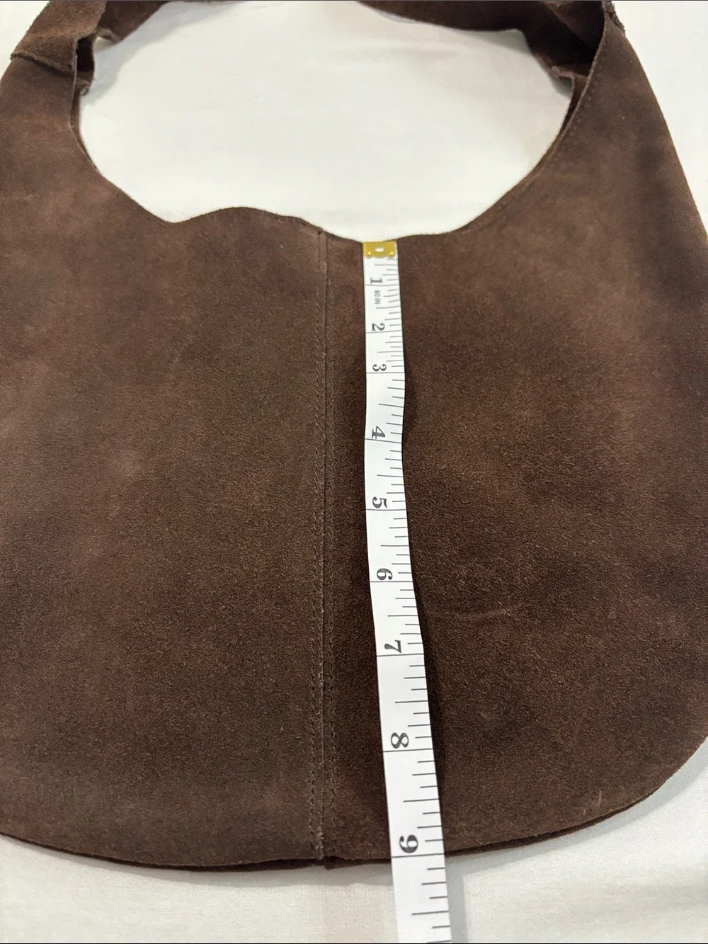 Brown Suede Boho Hobo Mini Shoulder Bag